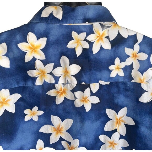 Royal Creations Floral Vacation Men’s Hawaiian Shirt Blue Sz XL Made in Hawaii - Picture 5 of 10